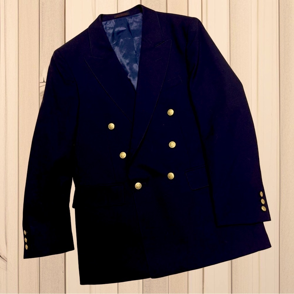 Black double breasted blazer size 36R mens